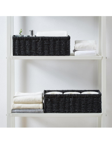 Cesta de Almacenamiento Vagusicc - Juego de 2, Negro, 36.2x15.9x12.1 cm