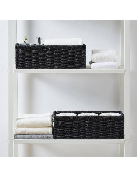 Cesta de Almacenamiento Vagusicc - Juego de 2, Negro, 36.2x15.9x12.1 cm