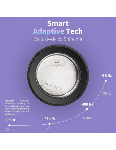 Limpiador Ultrasónico Shinchie SonoShine para Dentaduras y Alineadores
