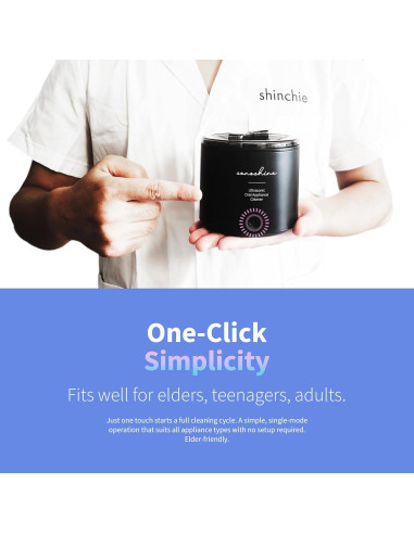Limpiador Ultrasónico Shinchie SonoShine para Dentaduras y Alineadores
