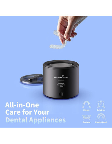 Limpiador Ultrasónico Shinchie SonoShine para Dentaduras y Alineadores