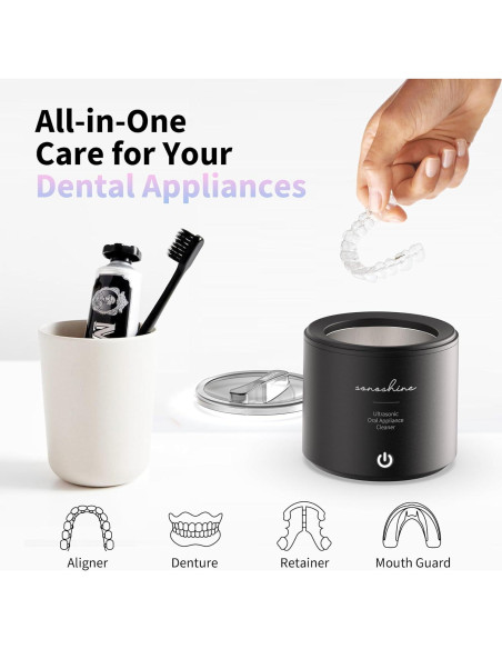 Limpiador Ultrasónico Shinchie SonoShine para Dentaduras y Alineadores