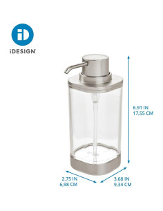 Dispensador de Jabón Líquido iDesign 1L Acero Inoxidable Claro/Níquel 2