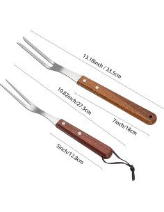 Tenedor de Tallar IMEEA 2 Piezas Acero Inoxidable 33 cm 2