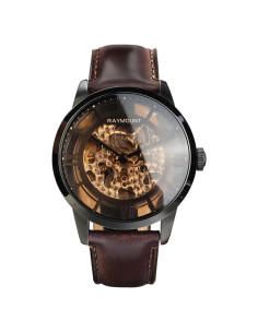 Reloj Automático Hombre FORSINING Esfera Esqueleto Cuero Marrón