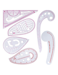 Juego de Reglas Curvas de Costura Boao - 6 Piezas Métricas