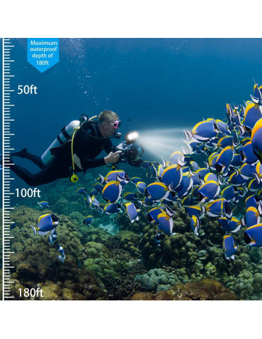 Luz Submarina Impermeable Suptig para GoPro y Cámaras SLR 55m