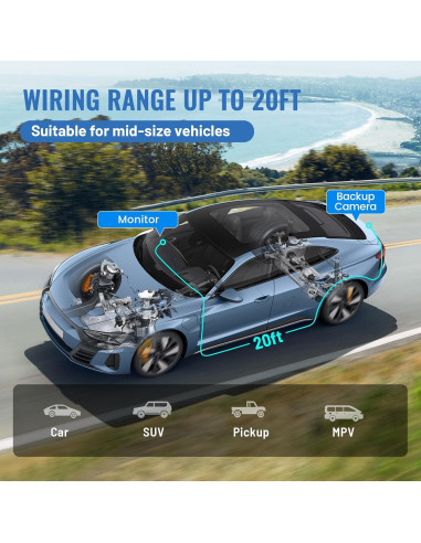 EWAY Cable de Extensión RCA 6m con Activación para Cámara de Respaldo