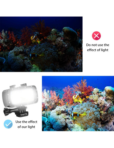 Luz Submarina Impermeable Suptig para GoPro y Cámaras SLR 55m