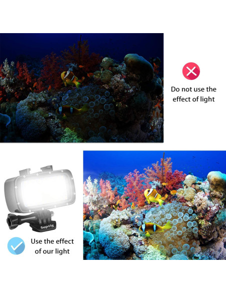 Luz Submarina Impermeable Suptig para GoPro y Cámaras SLR 55m