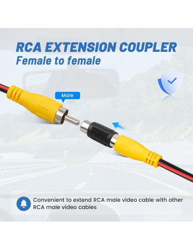 EWAY Cable de Extensión RCA 6m con Activación para Cámara de Respaldo