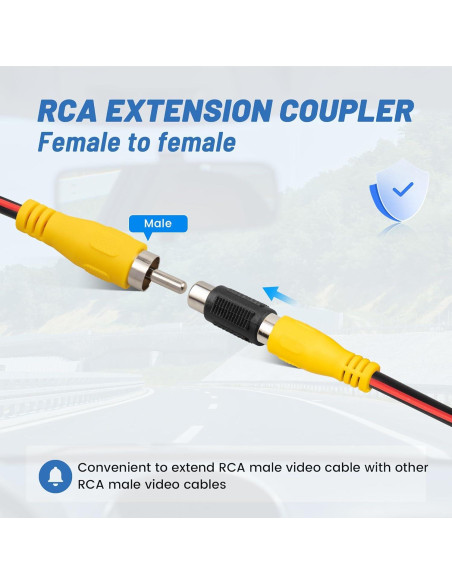 EWAY Cable de Extensión RCA 6m con Activación para Cámara de Respaldo