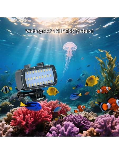 Luz Submarina Impermeable Suptig para GoPro y Cámaras SLR 55m