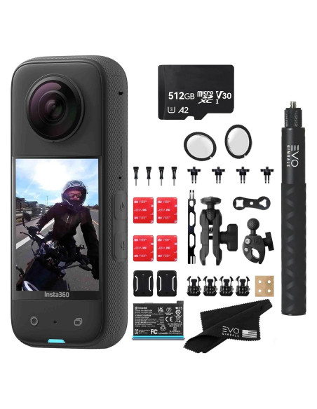 Cámara de Acción 360 Insta360 X3 con Paquete de Motocicleta 512GB
