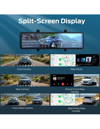 Espejo Retrovisor Inteligente 11.26" 4K Dash Cam CarPlay