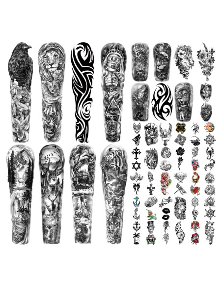 Tatuajes Temporales Metuu 46 Hojas Impermeables para Halloween