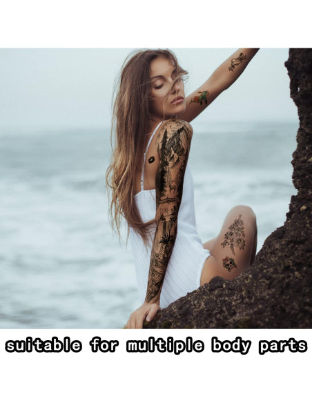 Tatuajes Temporales Metuu 46 Hojas Impermeables para Halloween