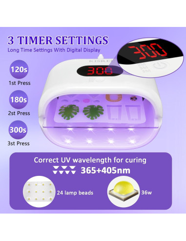 Luz UV KISREL 36W Doble Cara con Linterna UV 2 en 1