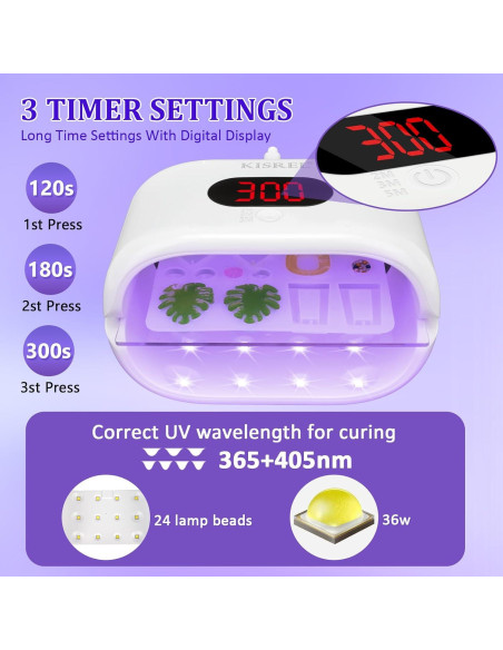 Luz UV KISREL 36W Doble Cara con Linterna UV 2 en 1