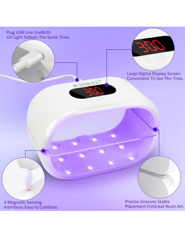 Luz UV KISREL 36W Doble Cara con Linterna UV 2 en 1