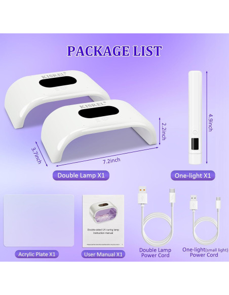 Luz UV KISREL 36W Doble Cara con Linterna UV 2 en 1