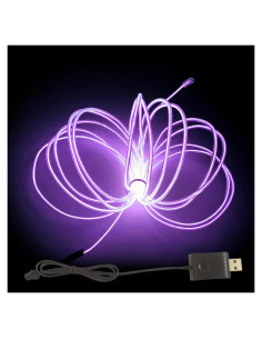 Cable EL Neón MaxLax 5m Adaptador USB 5V Púrpura Flexible