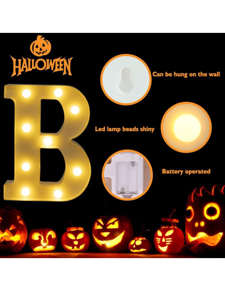 Letras Iluminadas BOO IFDGCTK para Decoración de Halloween Letras Iluminadas BOO IFDGCTK para Decoración de Halloween