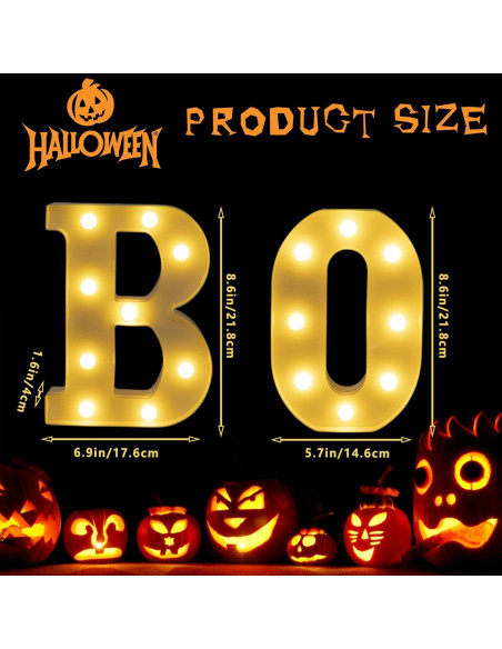 Letras Iluminadas BOO IFDGCTK para Decoración de Halloween Letras Iluminadas BOO IFDGCTK para Decoración de Halloween