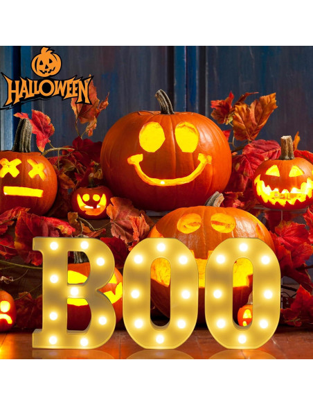 Letras Iluminadas BOO IFDGCTK para Decoración de Halloween Letras Iluminadas BOO IFDGCTK para Decoración de Halloween