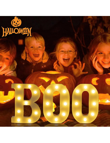Letras Iluminadas BOO IFDGCTK para Decoración de Halloween