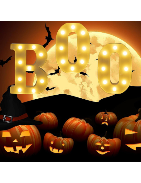 Letras Iluminadas BOO IFDGCTK para Decoración de Halloween Letras Iluminadas BOO IFDGCTK para Decoración de Halloween