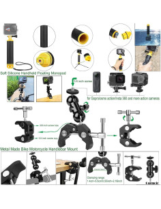 Kit de Accesorios Gurmoir para Cámaras de Acción - Montajes y Bastón 2