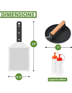 Kit de Accesorios para Hamburguesas Joyfair 4 Piezas BBQ 2