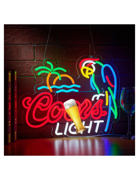 Luz de Neón de Cerveza GuarzFun Loro Azul 42x32cm USB