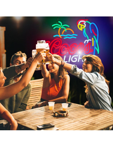 Luz de Neón de Cerveza GuarzFun Loro Azul 42x32cm USB