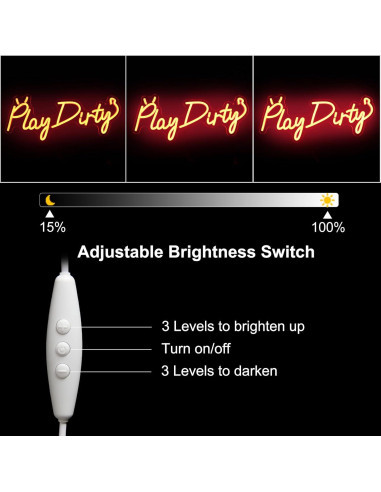 Luz de Neón Juega Sucio Kullneon 43x18 cm LED Roja