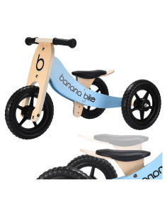 Bicicleta de Equilibrio de Madera Banana Bike Azul 72cm