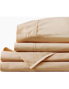 Juego de Sábanas Twin XL PeachSkinSheets Almond Ivory 3 Piezas 2