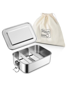 Caja Bento de Acero Inoxidable TeamFar 850ml con Divisores