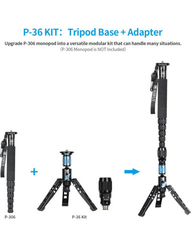 Base de Trípode SIRUI P-36 con Adaptador para Monopie