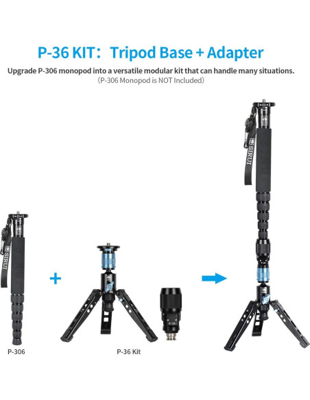 Base de Trípode SIRUI P-36 con Adaptador para Monopie