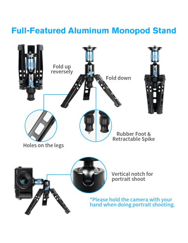 Base de Trípode SIRUI P-36 con Adaptador para Monopie