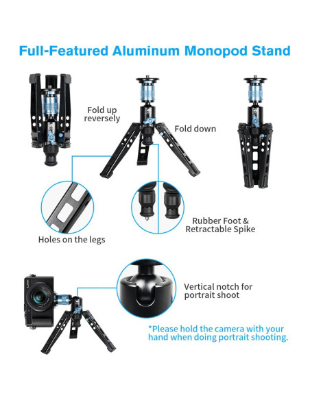 Base de Trípode SIRUI P-36 con Adaptador para Monopie