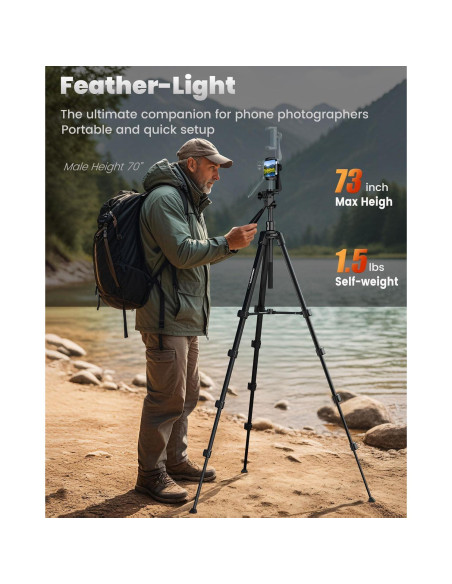 Trípode para Teléfono CAMBOFOTO 205C 185 cm con Control Remoto
