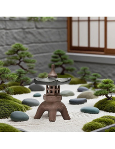 Linterna de Jardín Cerámica Chiorgone Pagoda Oriental 8.63cm 2