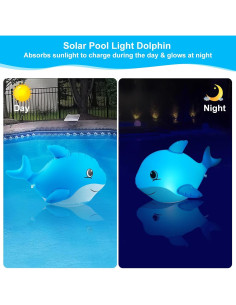Luces Flotantes de Piscina Solares Delfín IP68 - 2 Piezas 2