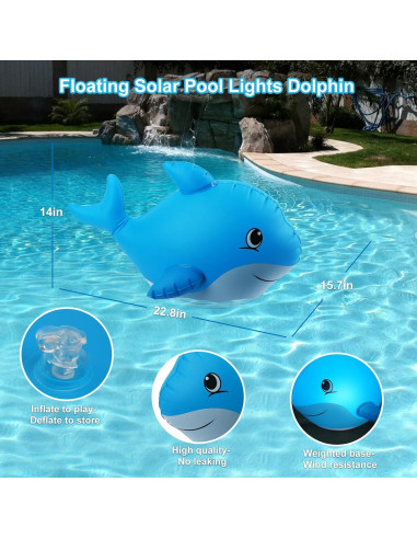 Luces Flotantes de Piscina Solares Delfín IP68 - 2 Piezas