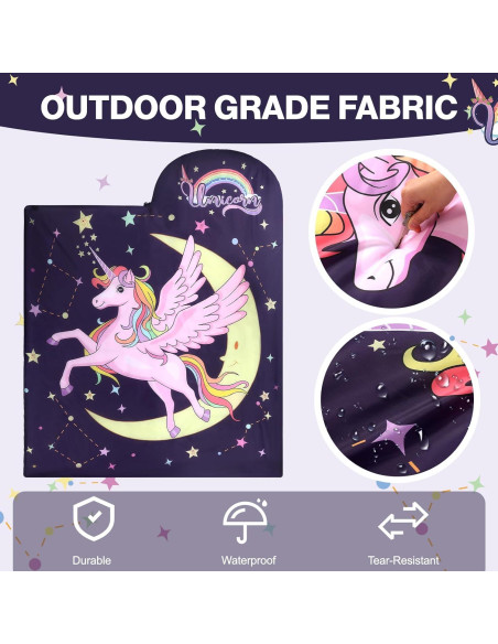 Saco de dormir infantil ETGLCOZY Unicornio 180x74 cm con almohada