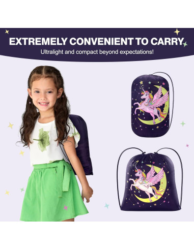 Saco de dormir infantil ETGLCOZY Unicornio 180x74 cm con almohada