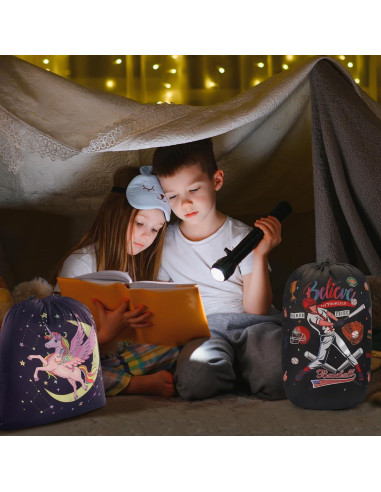 Saco de dormir infantil ETGLCOZY Unicornio 180x74 cm con almohada